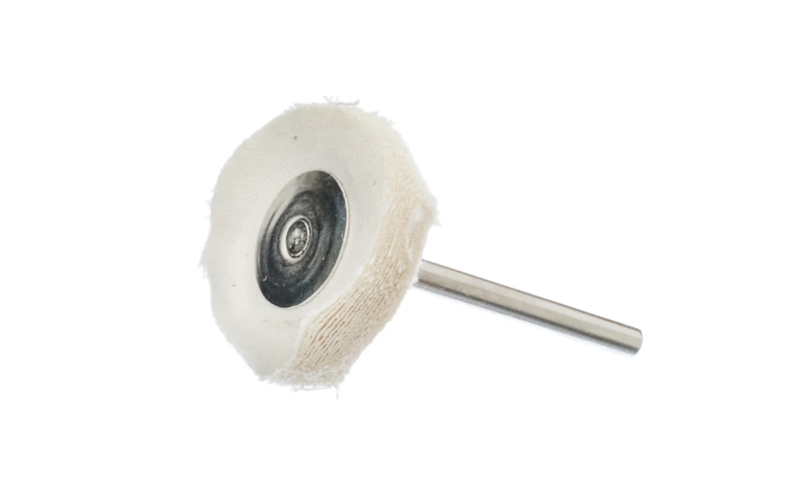 Mini White Muslin Cloth Polishing Wheel - 1" Diameter - 1/8" Shank