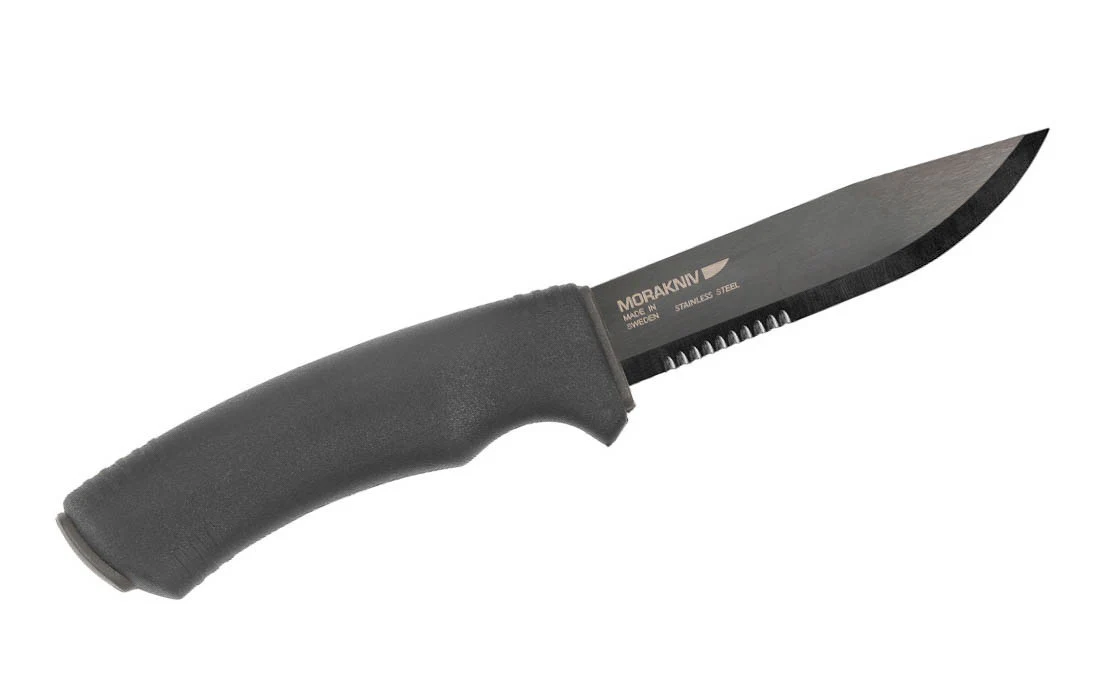 Mora Bushcraft Black Stainless Steel Knife ~ Partial Serration - Image 2