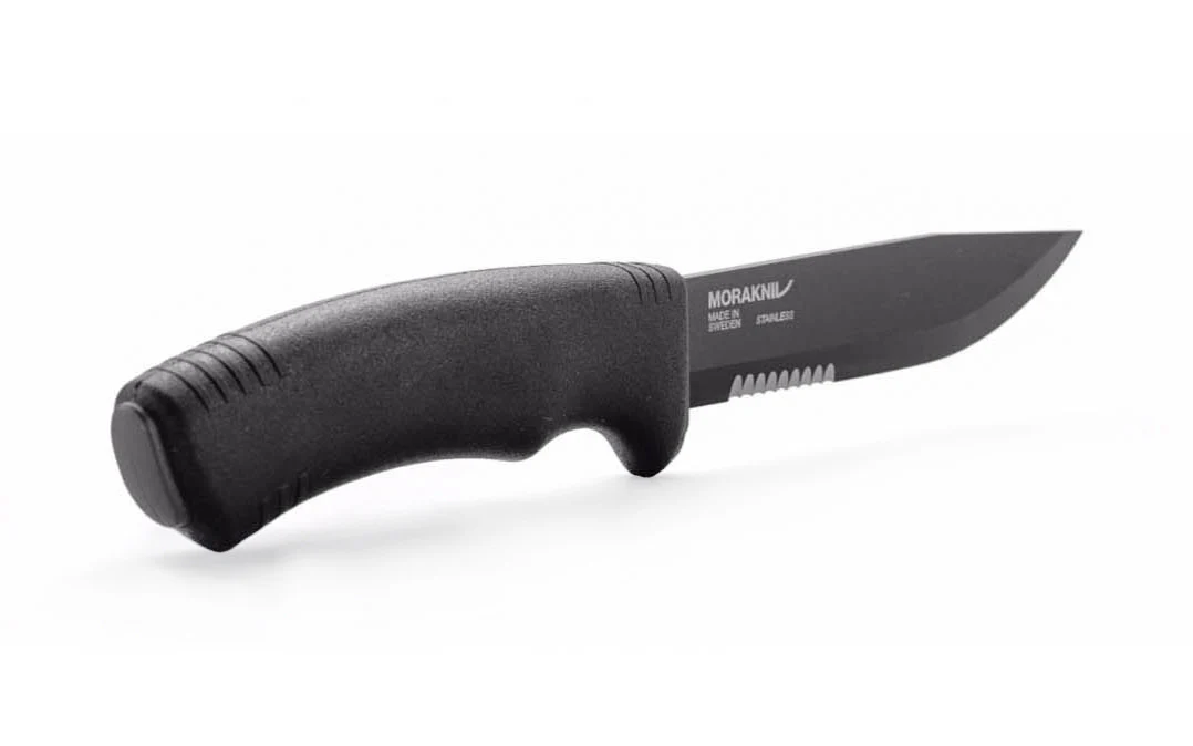 Mora Bushcraft Black Stainless Steel Knife ~ Partial Serration - Image 4