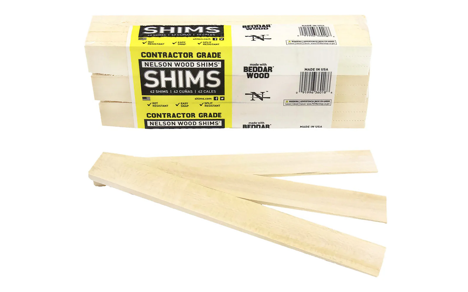 Nelson "Beddar Wood" Shims - 12" Long ~ 42 Pack Bundle