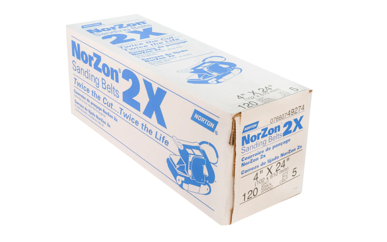Norton "NorZon" 4" x 24" Sanding Belts - 120 Grit - Image 2