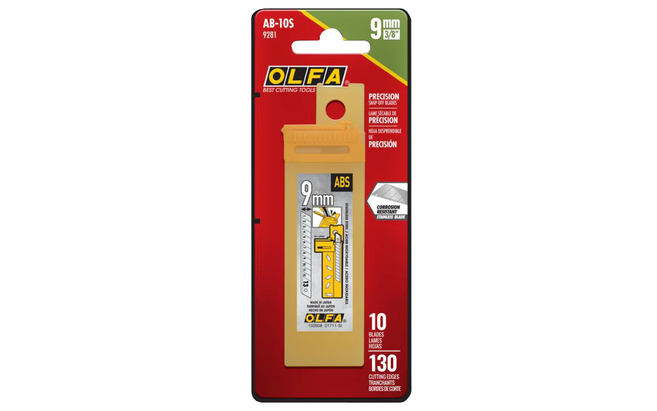 Olfa "AB-10S" 9 mm Replacement Stainless Blades - 10 Pack - Image 2