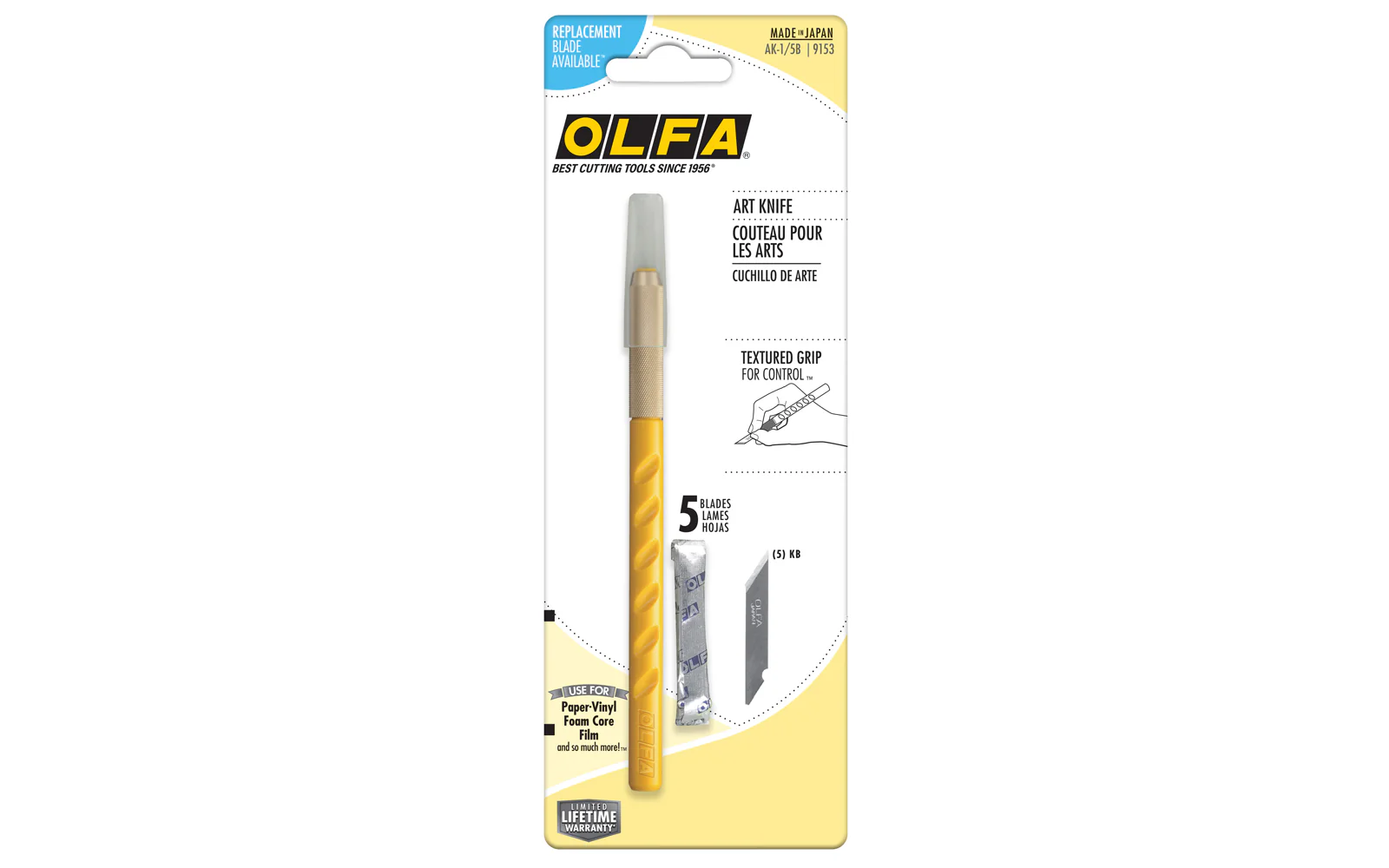 Olfa Art Knife with 5 Blades - AK-1/5B - Image 2
