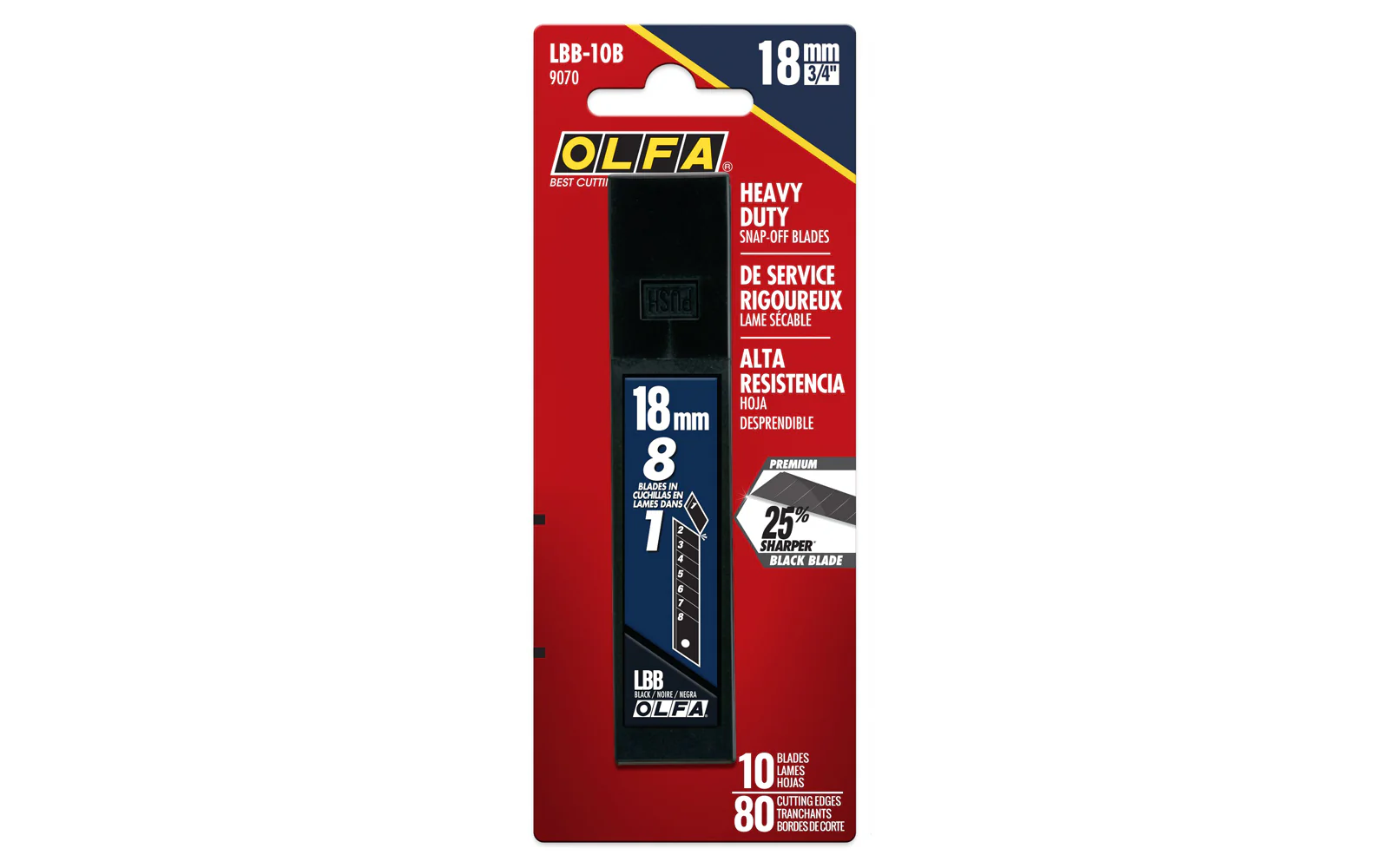 Olfa "LBB-10B" 18 mm Replacement Black Blades - 10 Pack - Image 2