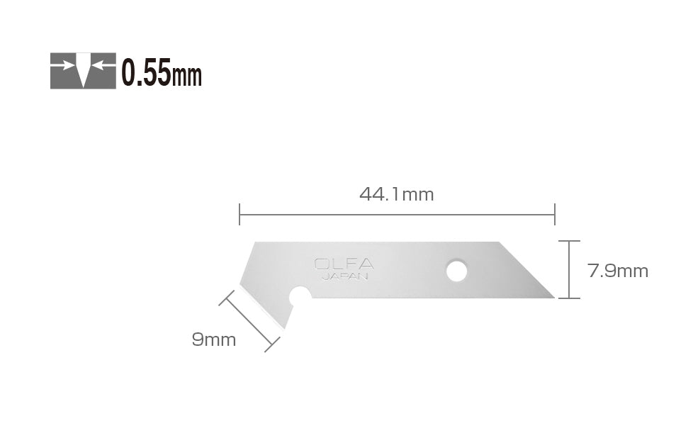 Olfa "PB-450" Plastic Laminate Cutter Blades - 5 Pack - Image 2