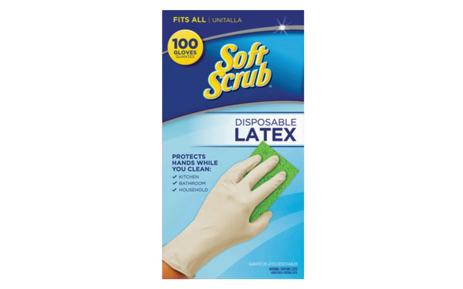 One-Size-Fits-All Latex Disposable Gloves - 100-Pack