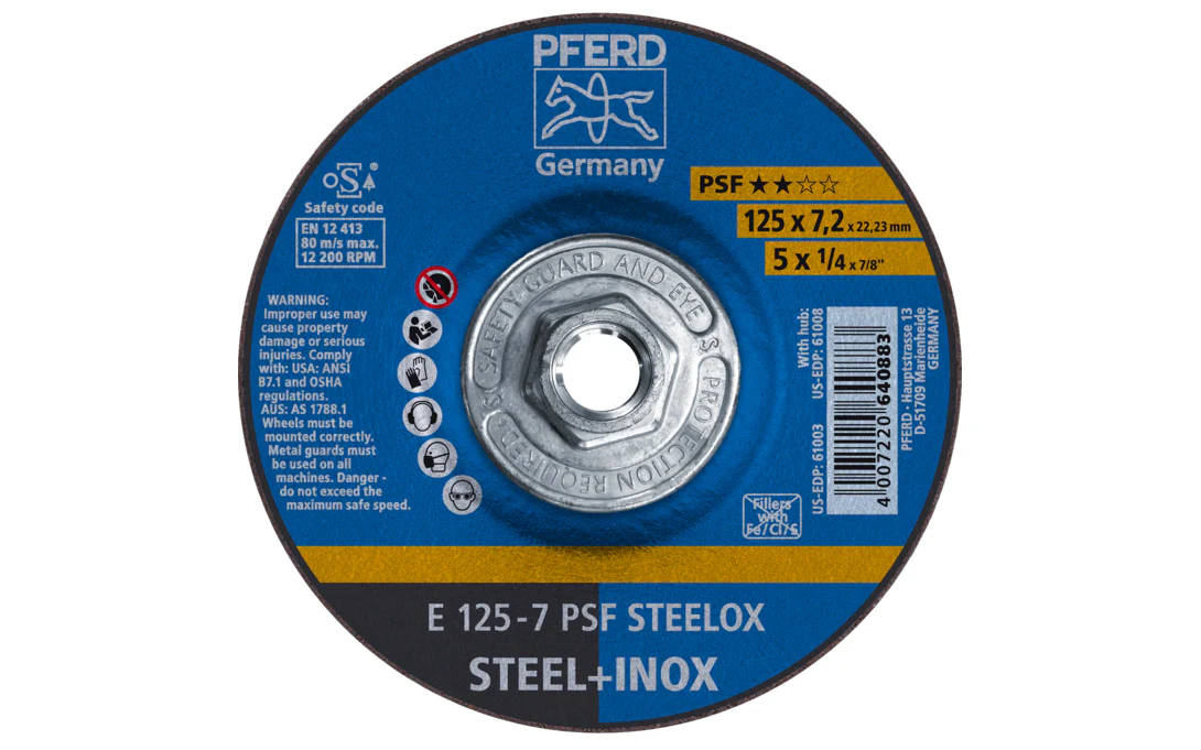 Pferd 5" Grinding Wheel - 1/4" Thick ~ 5/8-11 Thread