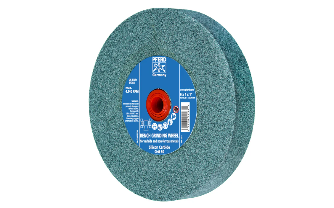 Pferd 6" Silicone Carbide Bench Grinding Wheel ~ 1" Thick - 60 Grit