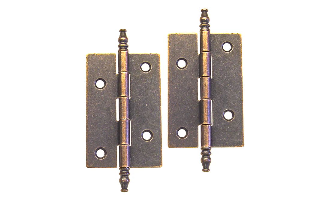 Plated Steel Steeple-Tip Cabinet Hinges ~ 2-1/2" x 1-5/8" - Image 2