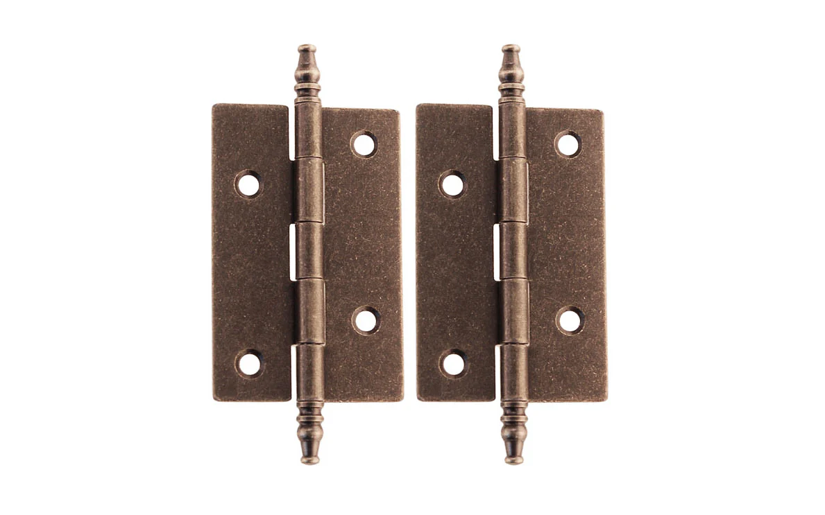Plated Steel Steeple-Tip Cabinet Hinges ~ 2-1/2" x 1-5/8" - Image 4