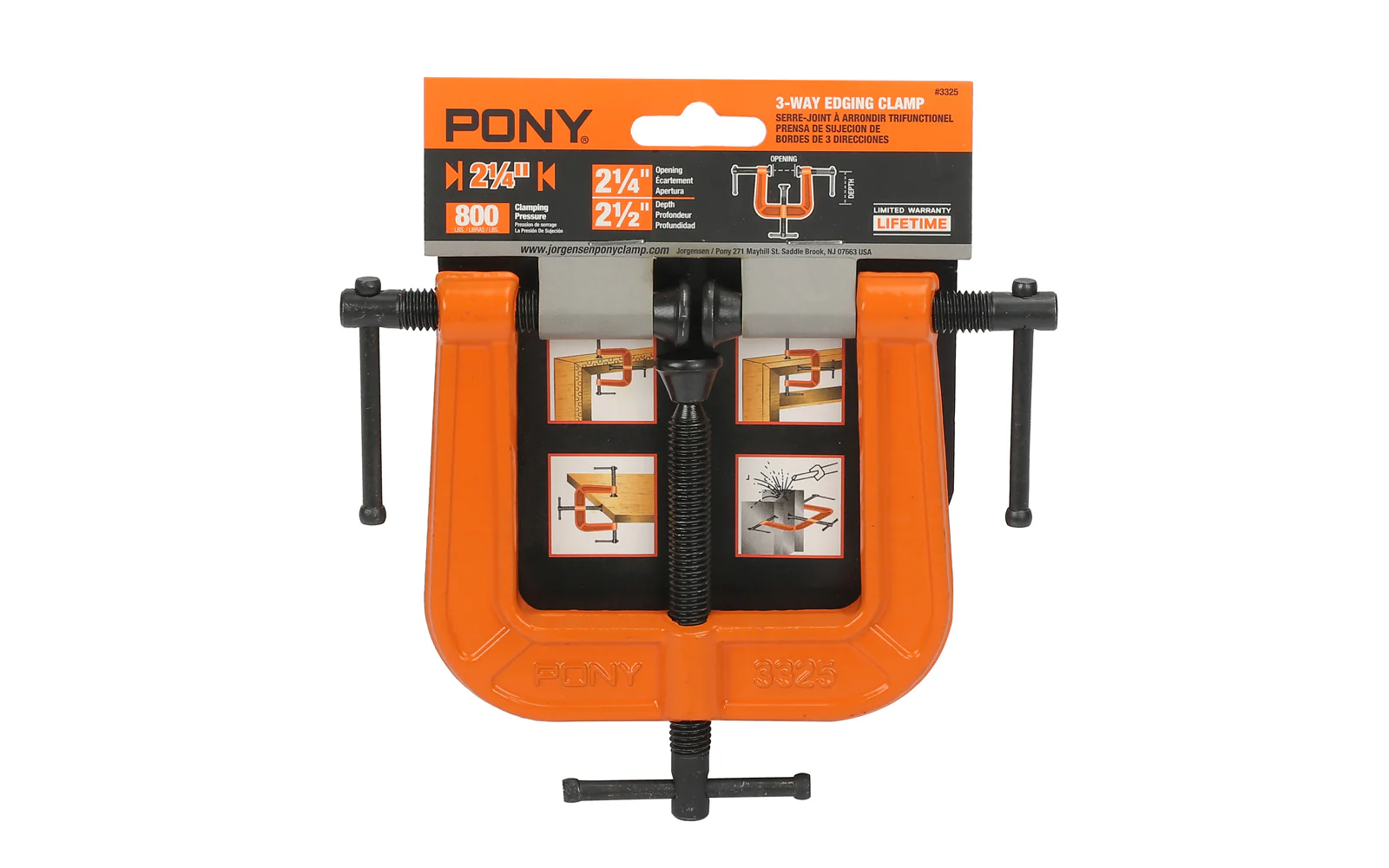 Pony 3-Way Edging Clamp ~ 2-1/4" Opening - 2-1/2" Depth - Image 2