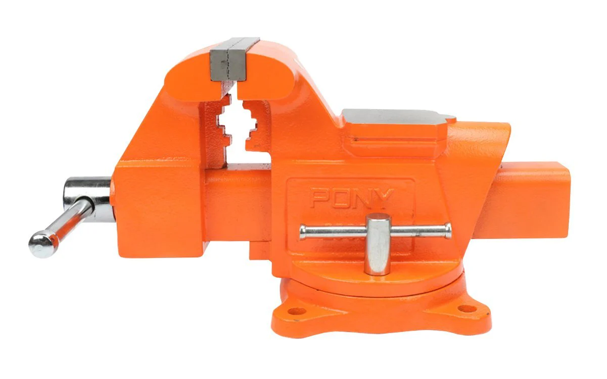 Pony 5" Heavy-Duty Bench Vise with Swivel Base ~ 4" Jaw Opening - Image 2