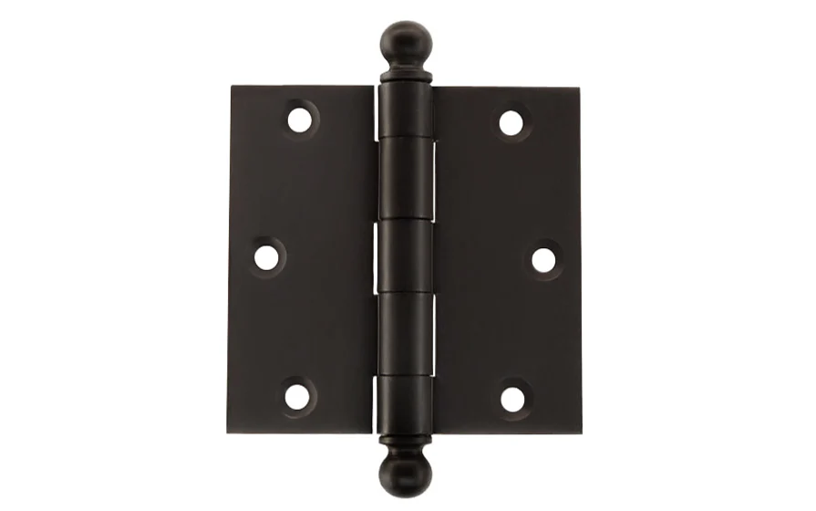 Single Classic Ball-Tip Door Hinge ~ 3-1/2" x 3-1/2" - Oil Rubbed Bronze Finish
