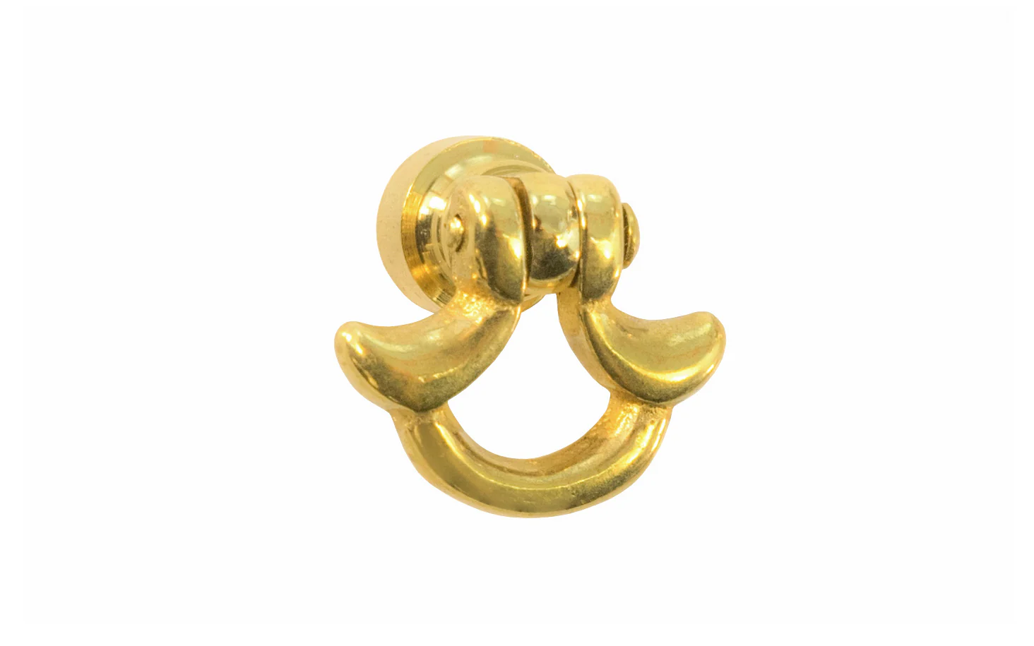 Small Unlacquered Brass "Dutch" Bow Cabinet Drop Pull