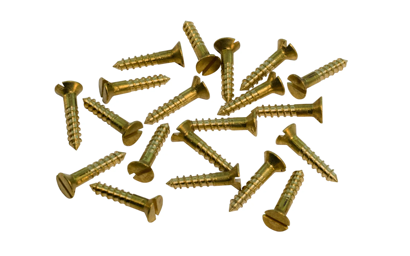 Solid Brass #5 x 5/8" Flat Head Slotted Wood Screws - Image 2