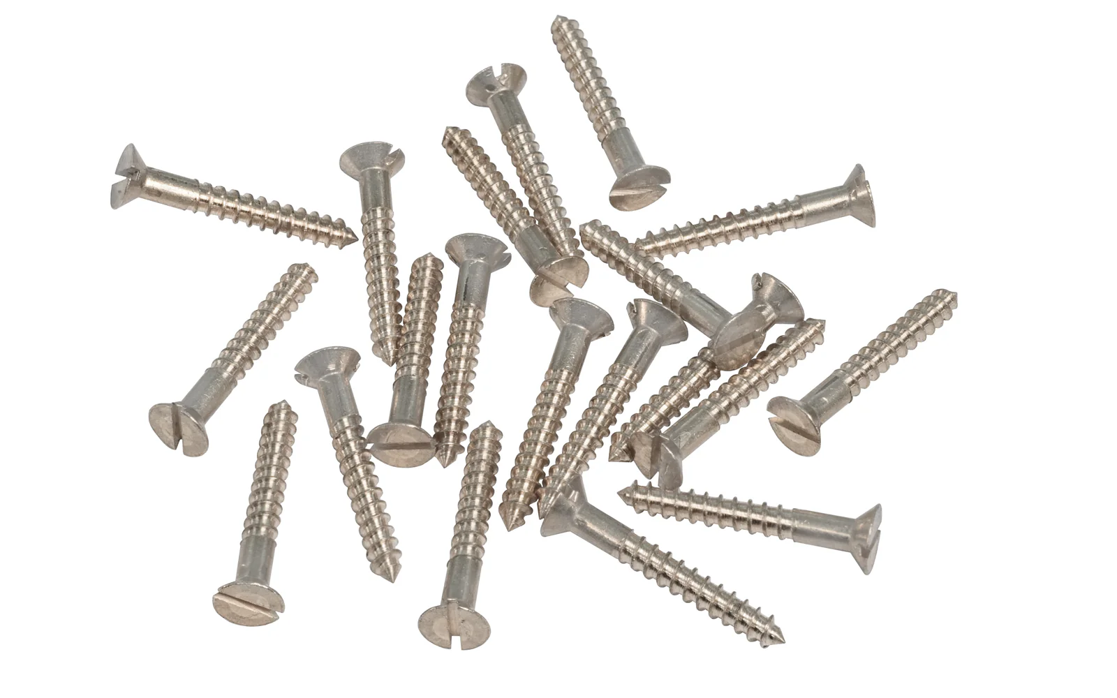Solid Brass #7 x 1" Flat Head Slotted Wood Screws - Image 4