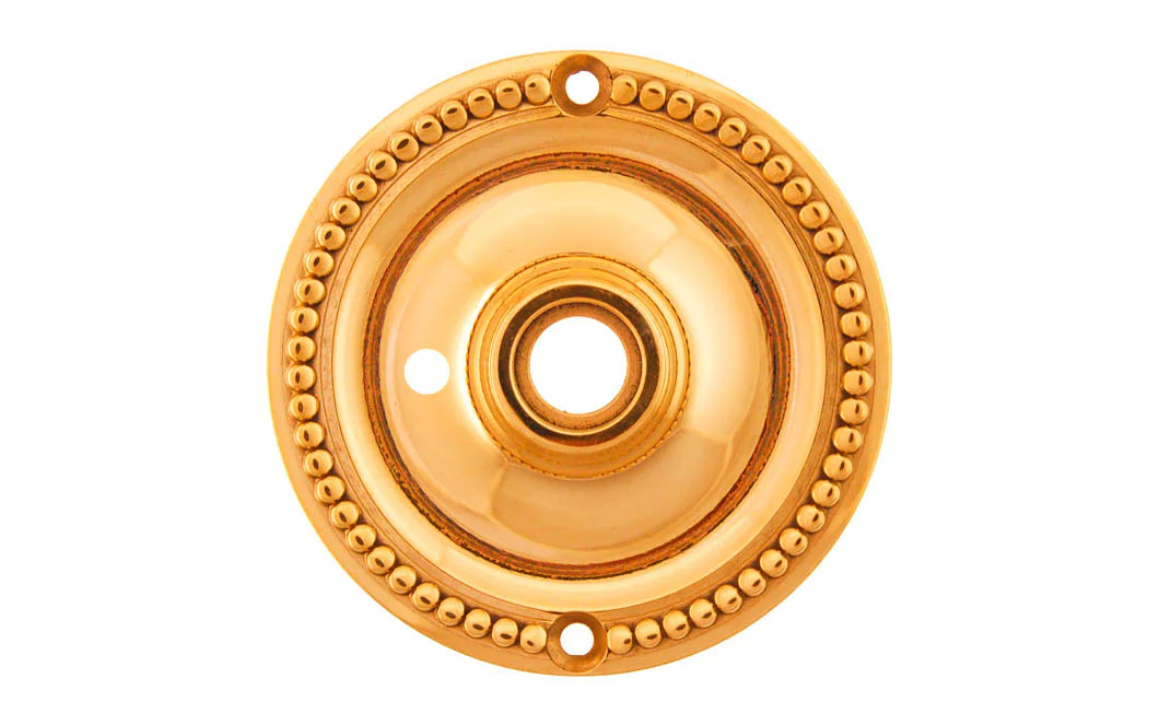 Solid Brass Beaded Rosette ~ Privacy (Locking) - Image 2