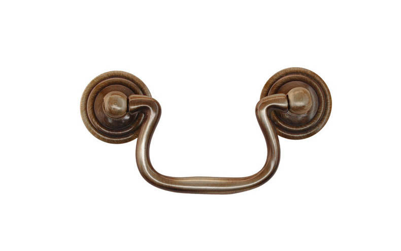 Solid Brass Colonial-Style Drop Pull ~ 2-1/2" On Centers