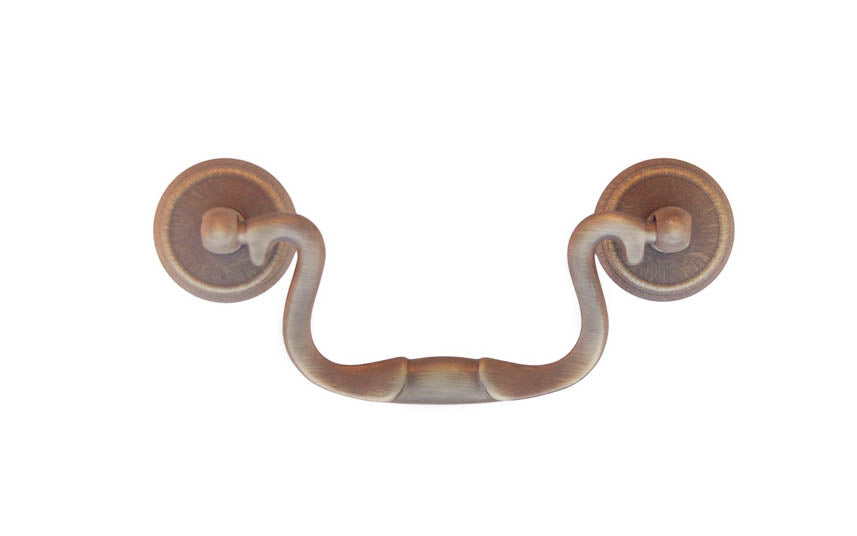 Solid Brass Colonial-Style Drop Pull ~ 3" On Centers - Image 2