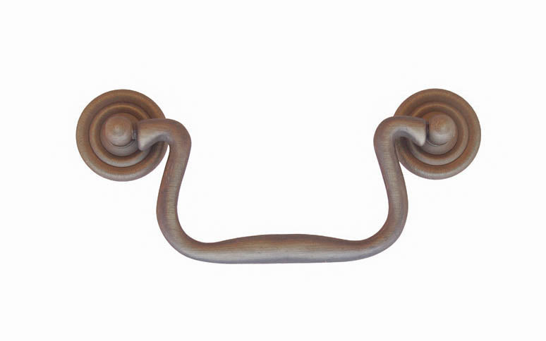 Solid Brass Colonial-Style Drop Pull ~ 4" On Centers - Image 2