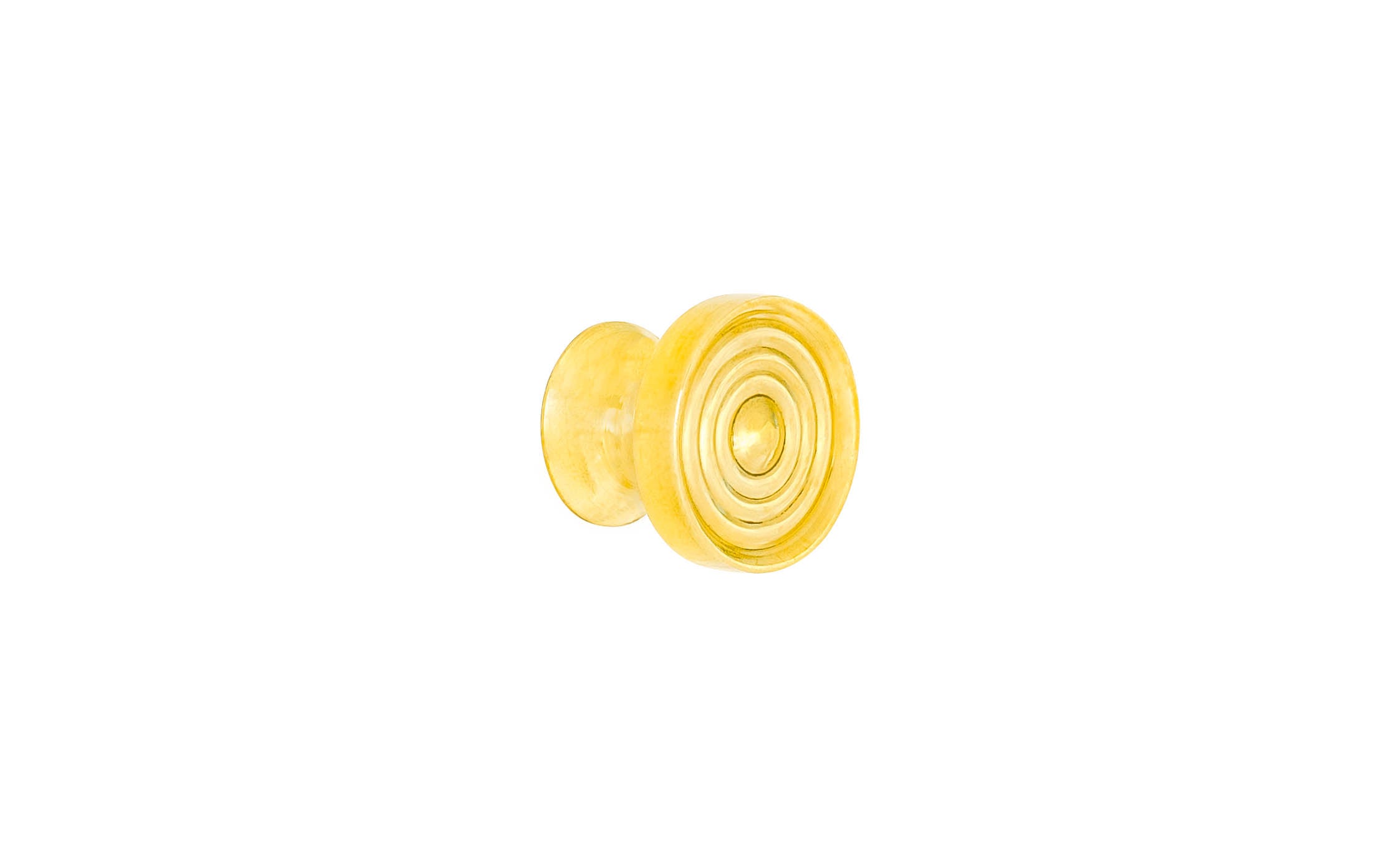 Solid Brass Mini Knob with Concentric Rings ~ 5/8" Diameter - Image 2