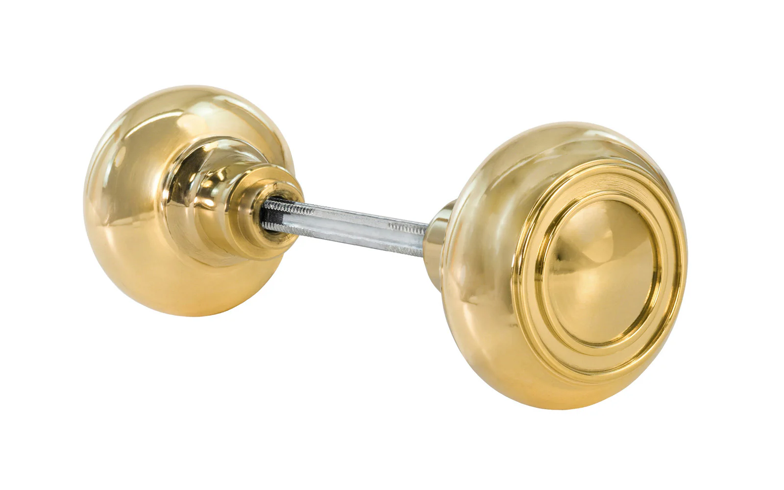 Pair of Solid Brass Core "Circle-Ring" Doorknobs
