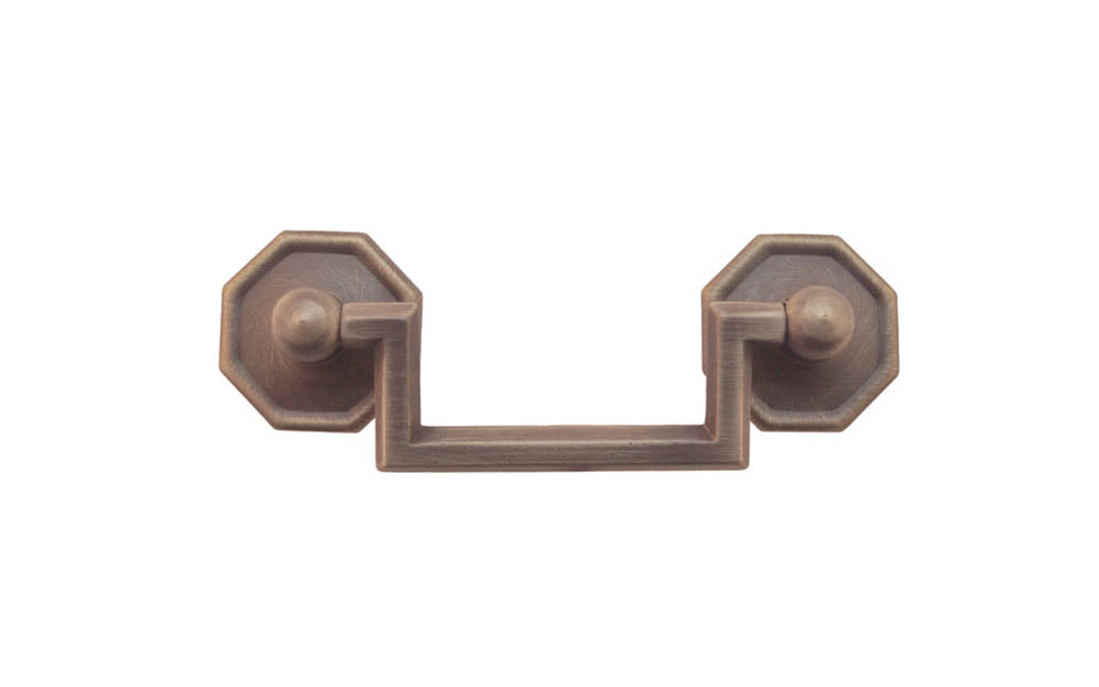 Solid Brass Drop Pull With Square Corners ~ 2-1/2" On Centers