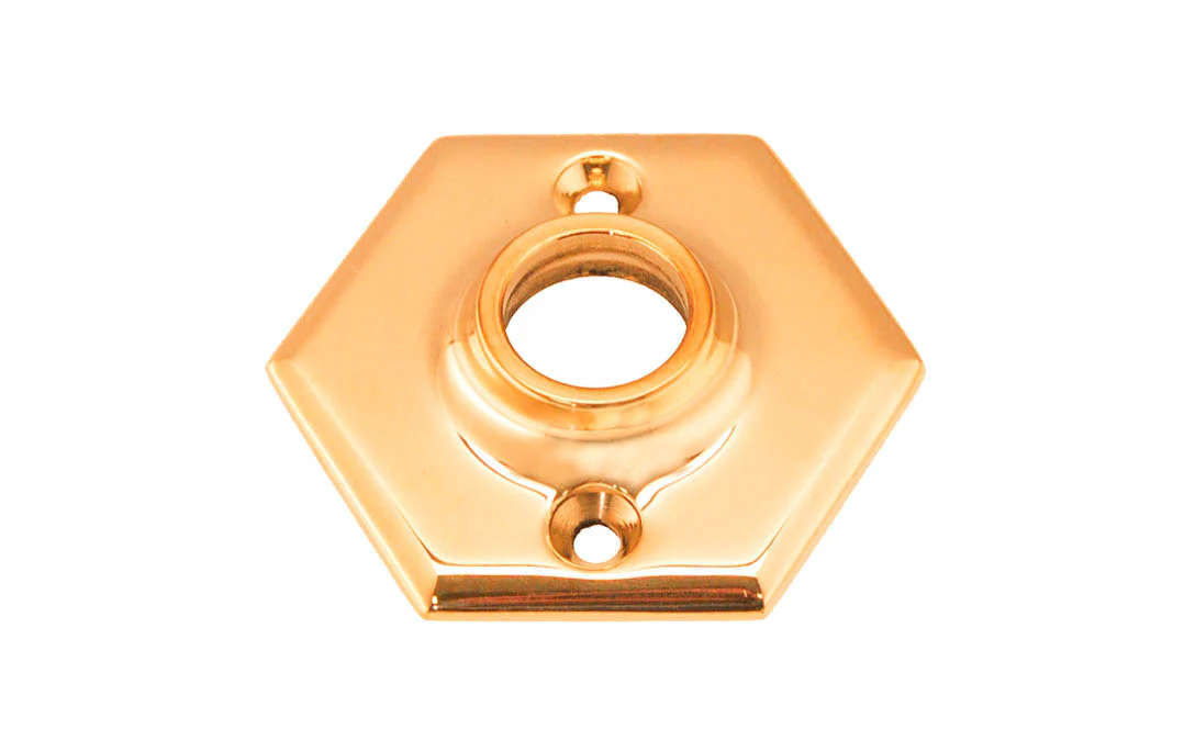 Solid Brass Hexagonal Rosette - Image 3