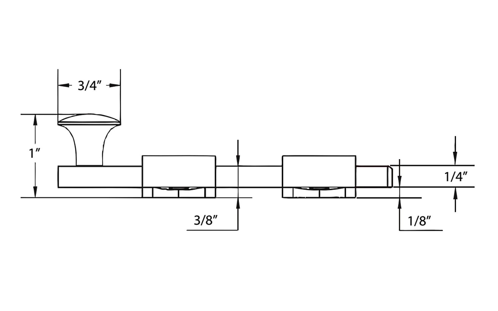 Solid Brass Medium-Duty Surface Bolt - 4" Long - Image 3