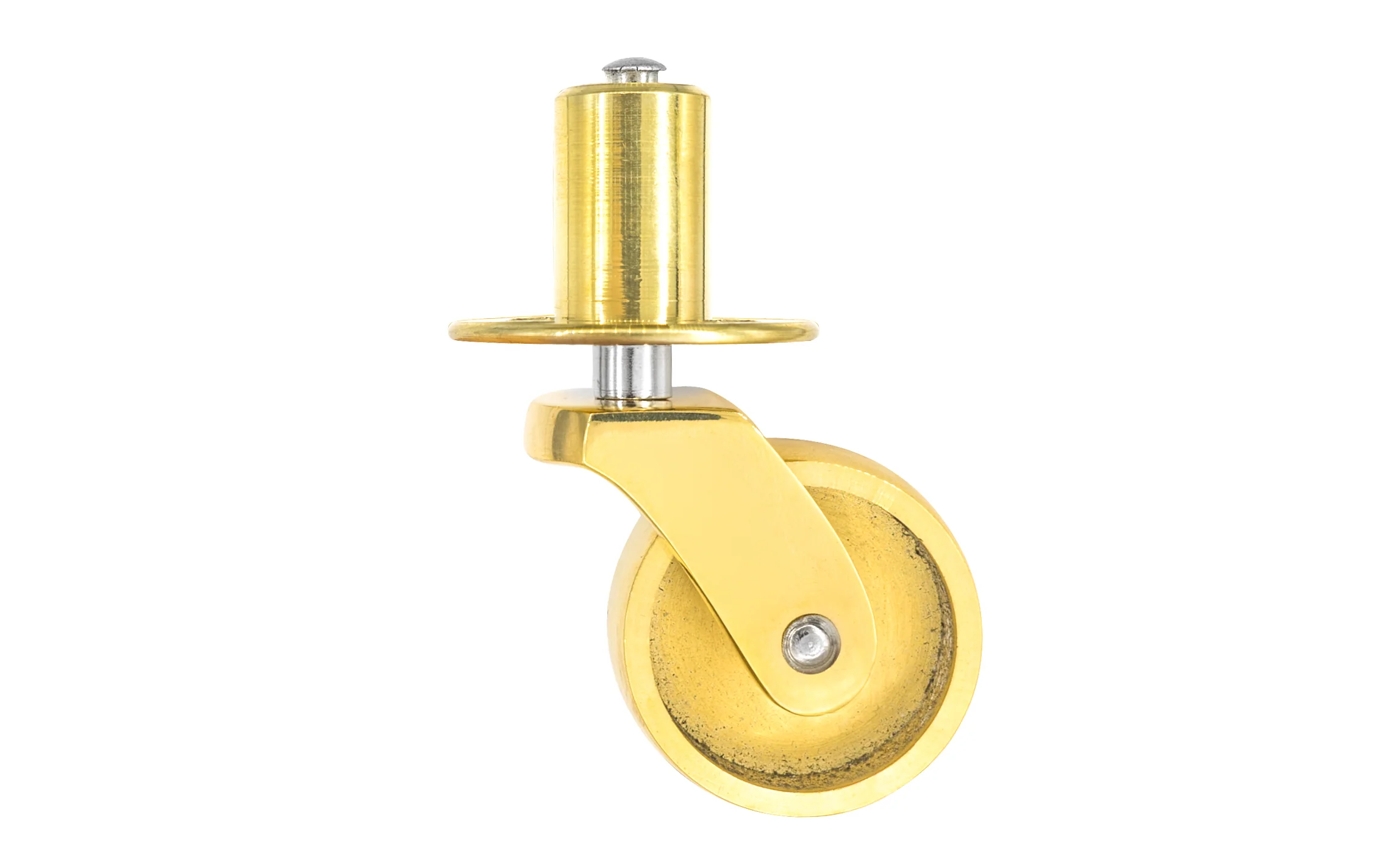 Solid Brass Pivot & Plate Caster ~ 1" Wheel - Image 2
