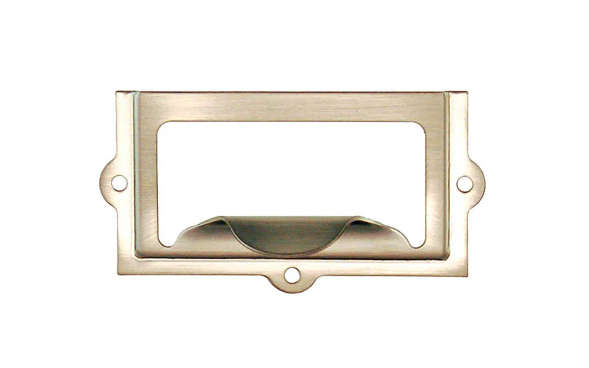 Stamped Brass Label Holder with Pull ~ 2-3/8" x 1-1/4"