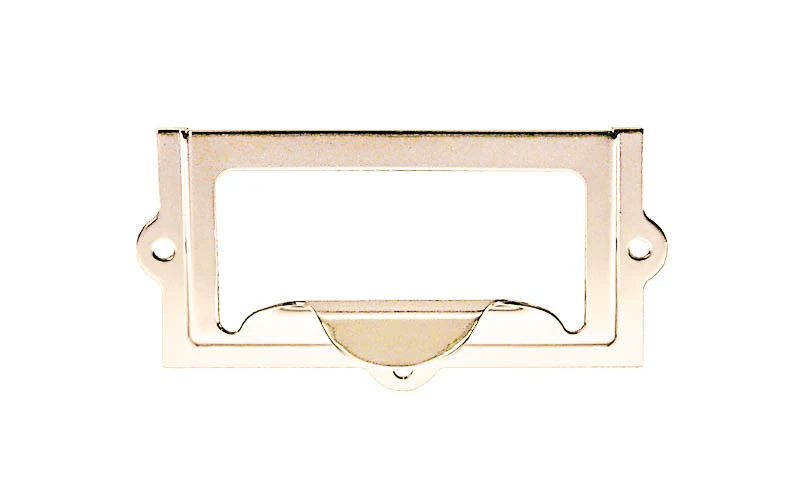 Stamped Brass Label Holder with Pull ~ 2-3/8" x 1-1/4" - Image 3