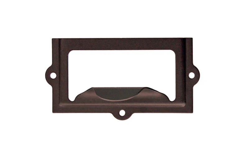 Stamped Brass Label Holder with Pull ~ 2-3/8" x 1-1/4" - Image 4