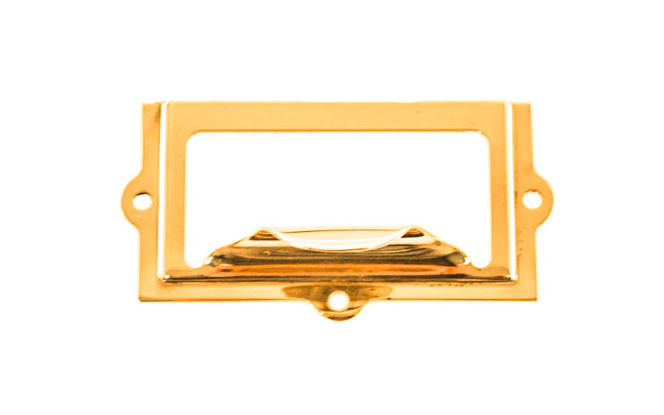 Stamped Brass Label Holder with Pull ~ 2-3/8" x 1-1/4" - Image 5