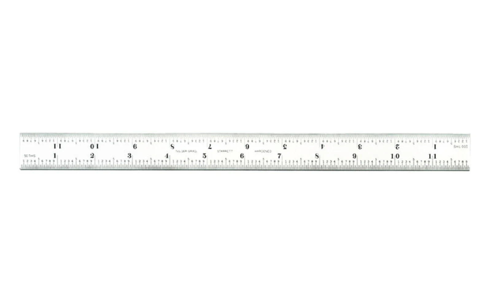 Starrett 12" Blade for Combo Square - 1/50", 1/100", 1/32", 1/64" Grads - Image 2