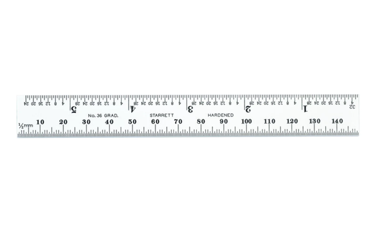 Starrett 6" Blade for Combo Square - 1/32", 1/64" / 1.0 mm, 0.5 mm Grads - Image 2