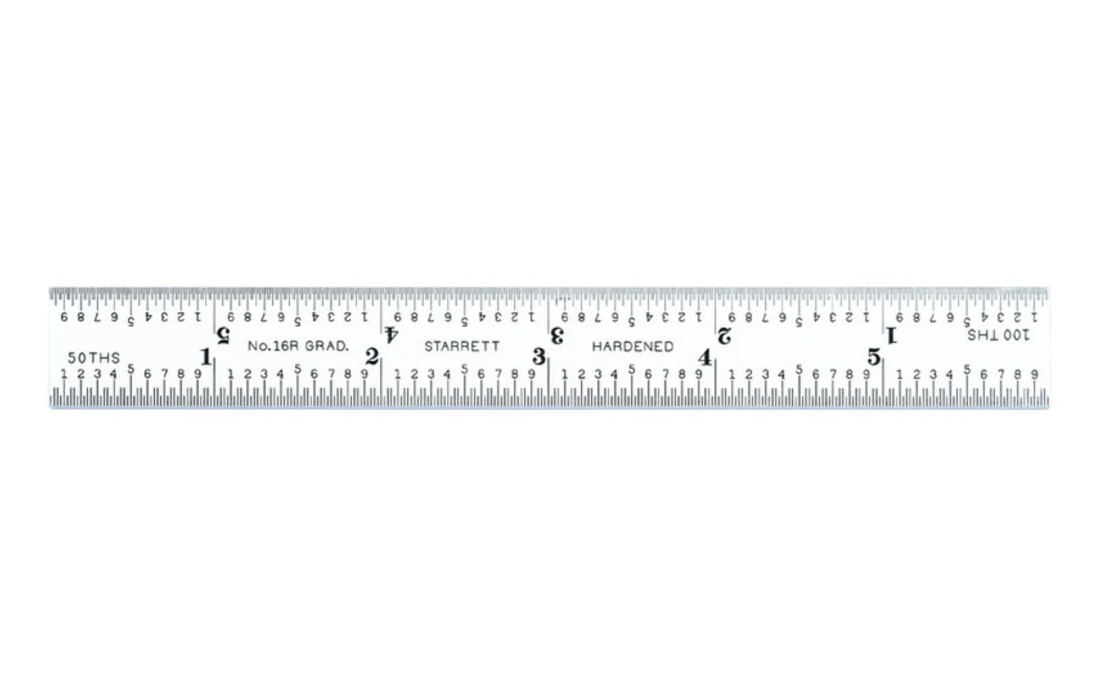 Starrett 6" Blade for Combo Square - 1/32", 1/64", 1/50", 1/100" Grads - Image 2
