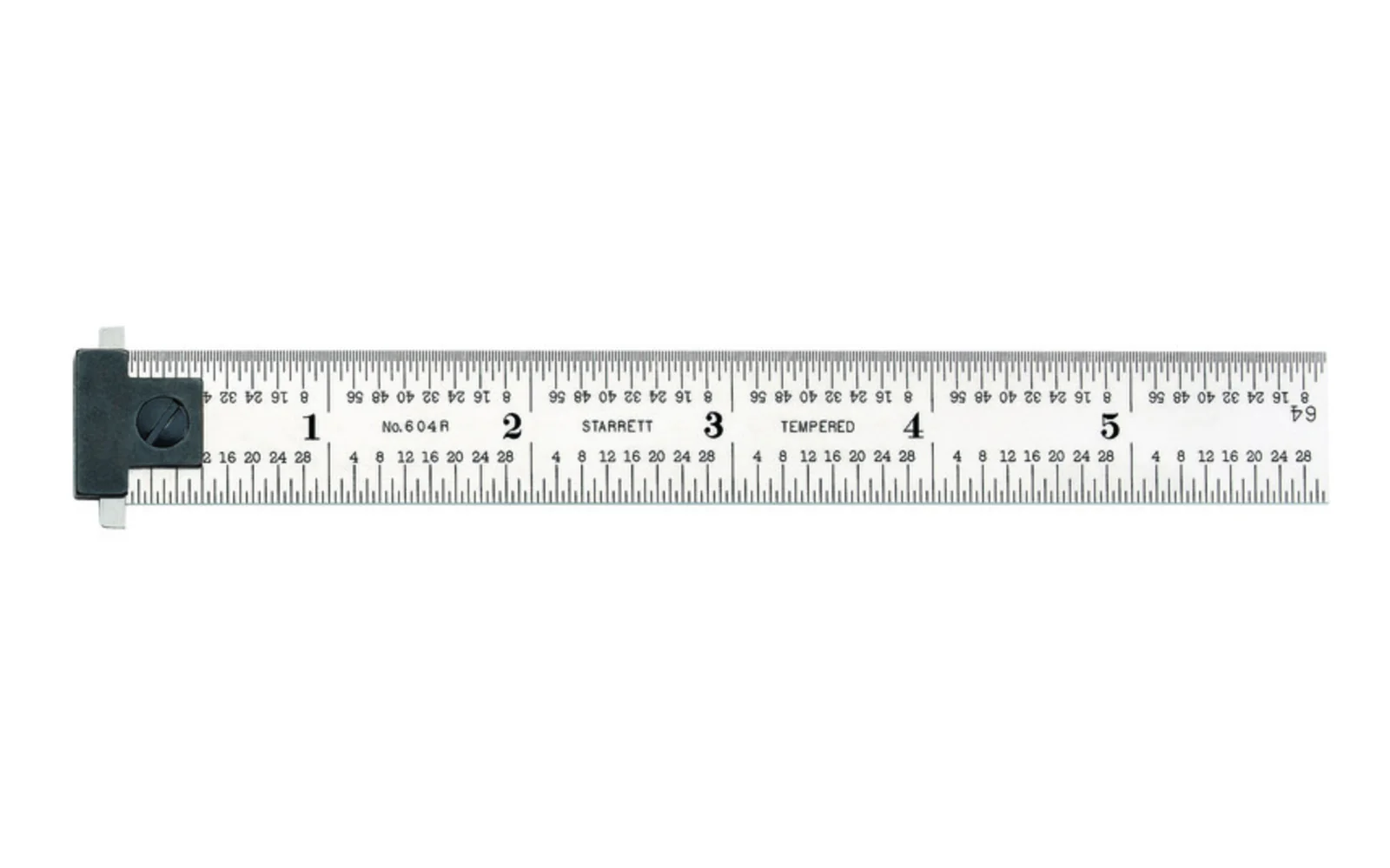 Starrett 6" Double Hook Rule - 1/8", 1/16", 1/32", 1/64" Grads
