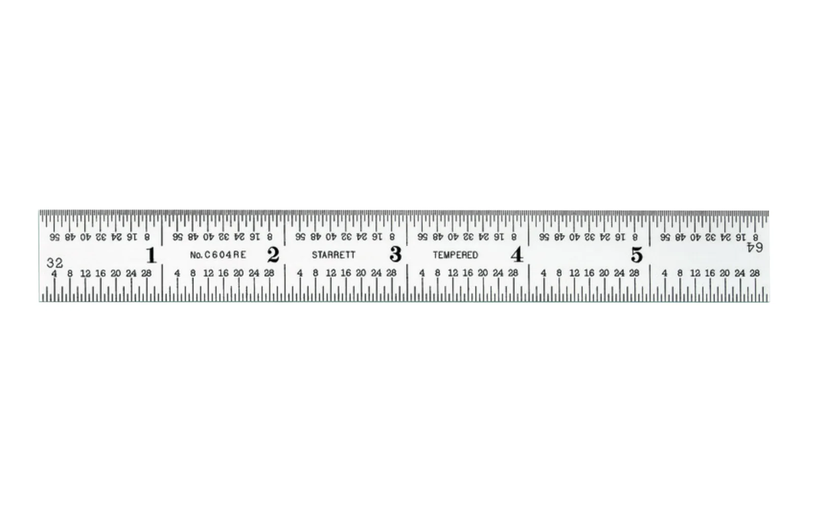 Starrett 6" End Read Rule - 1/8", 1/16", 1/32", 1/64" Grads