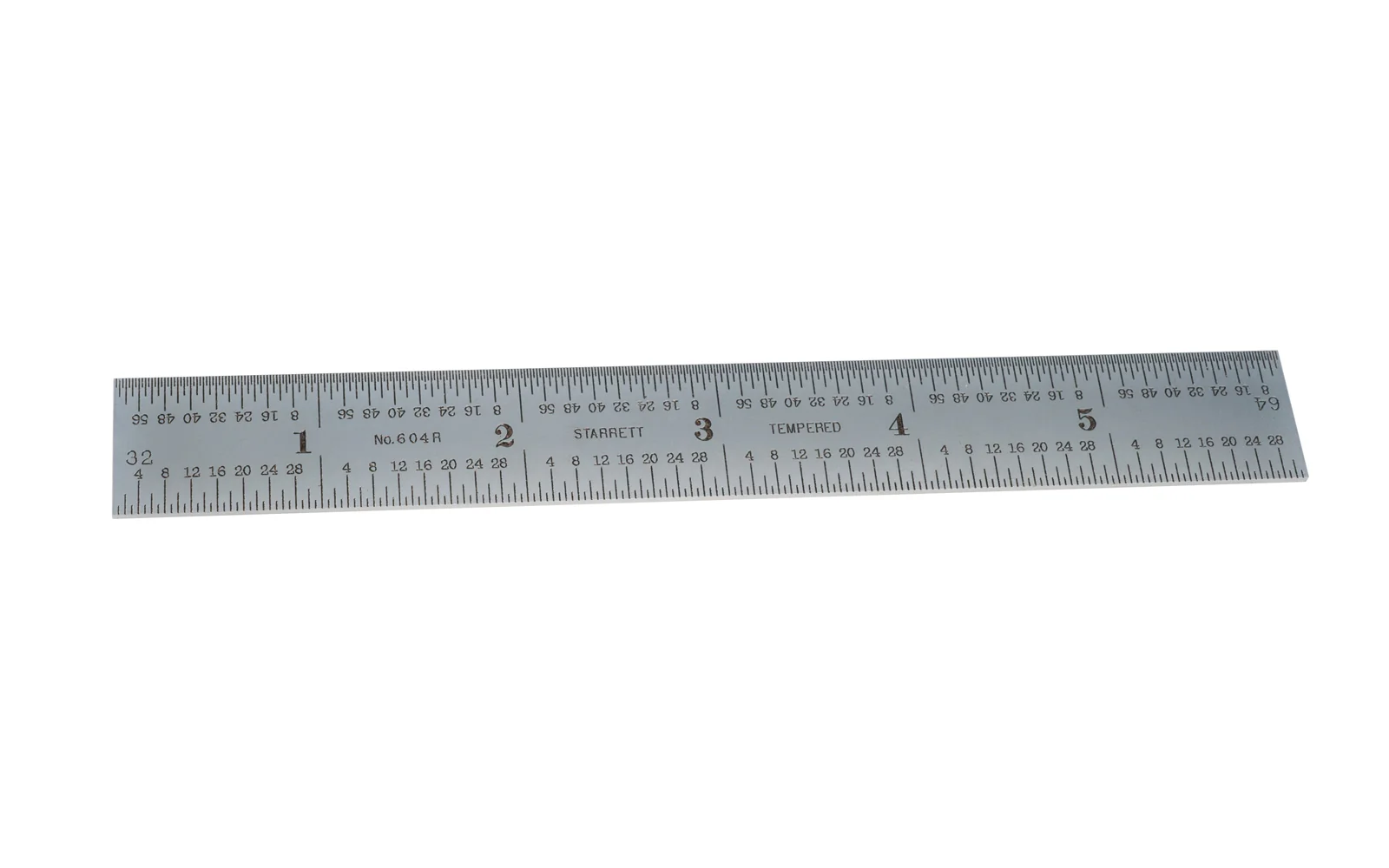 Starrett 6" Rule - 1/8", 1/16", 1/32", 1/64" Grads - USED