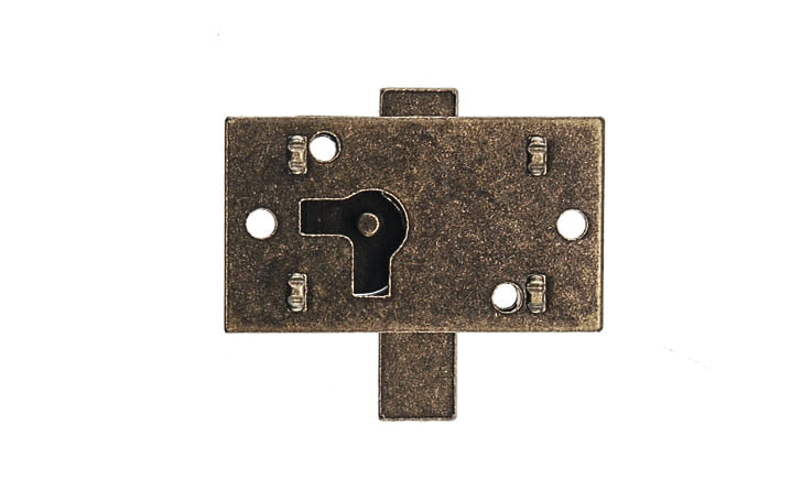 Surface Cabinet Lock ~ Antique Brass Finish - Image 2