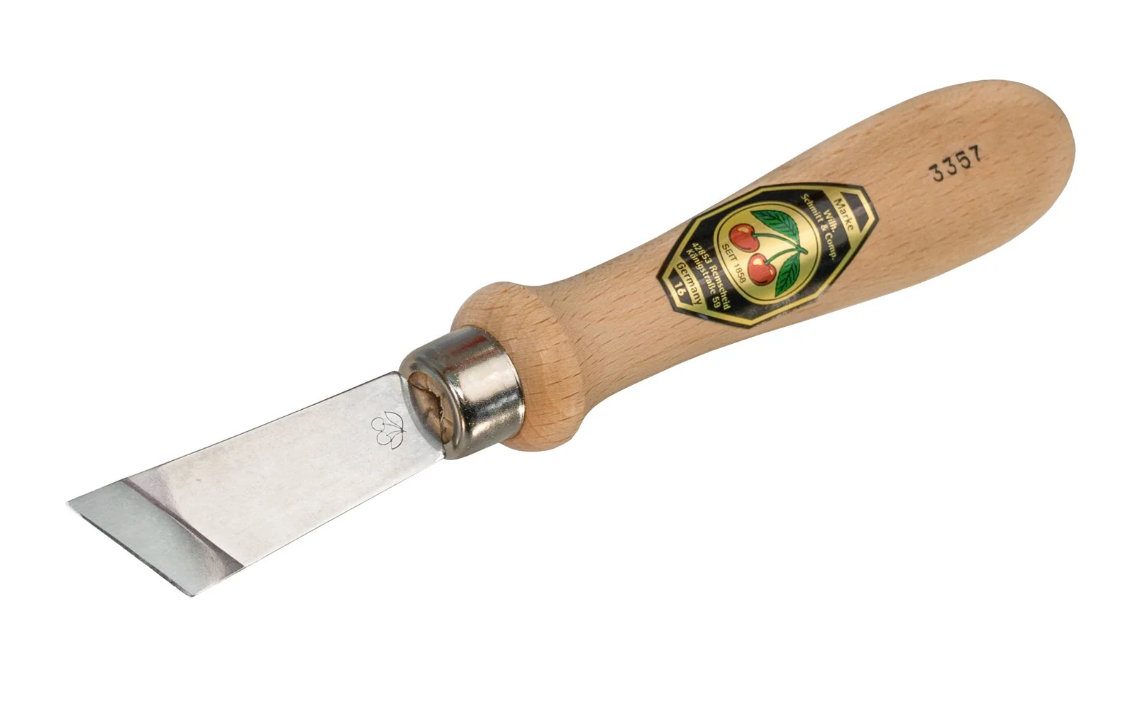 Two Cherries Chip Carving Knife ~ Long Wide Blade, Skew Edge