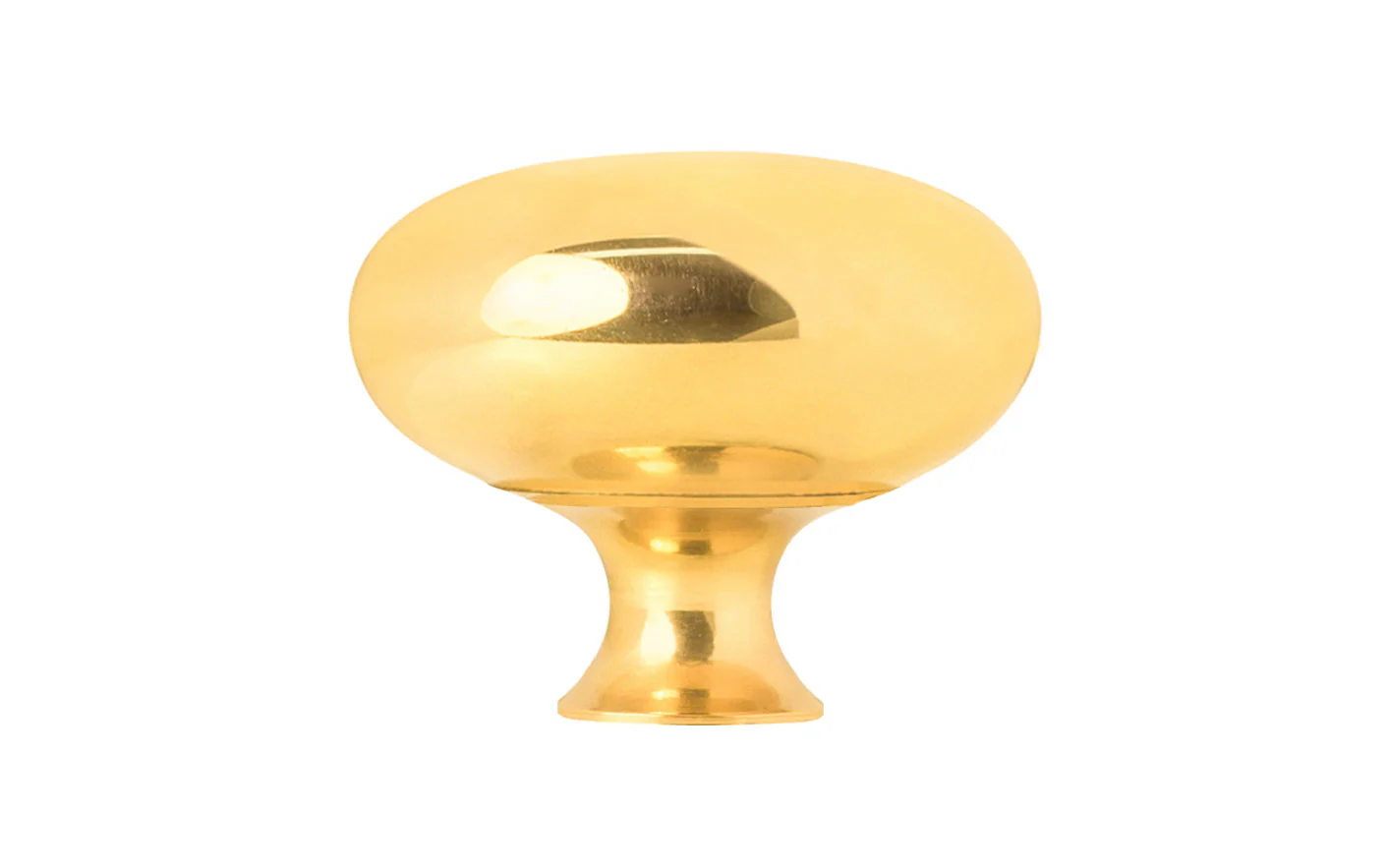 Unlacquered Solid Brass Core Cabinet Knob ~ 1-1/4" Diameter - Without Backplate