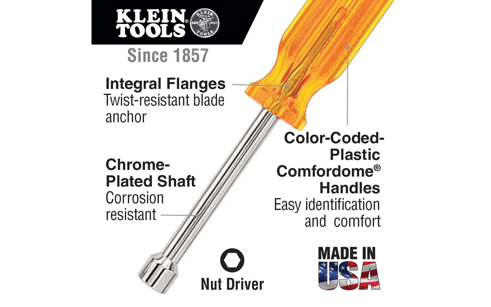 Vaco 1/4" Nut Driver - 3" Shaft - Image 2