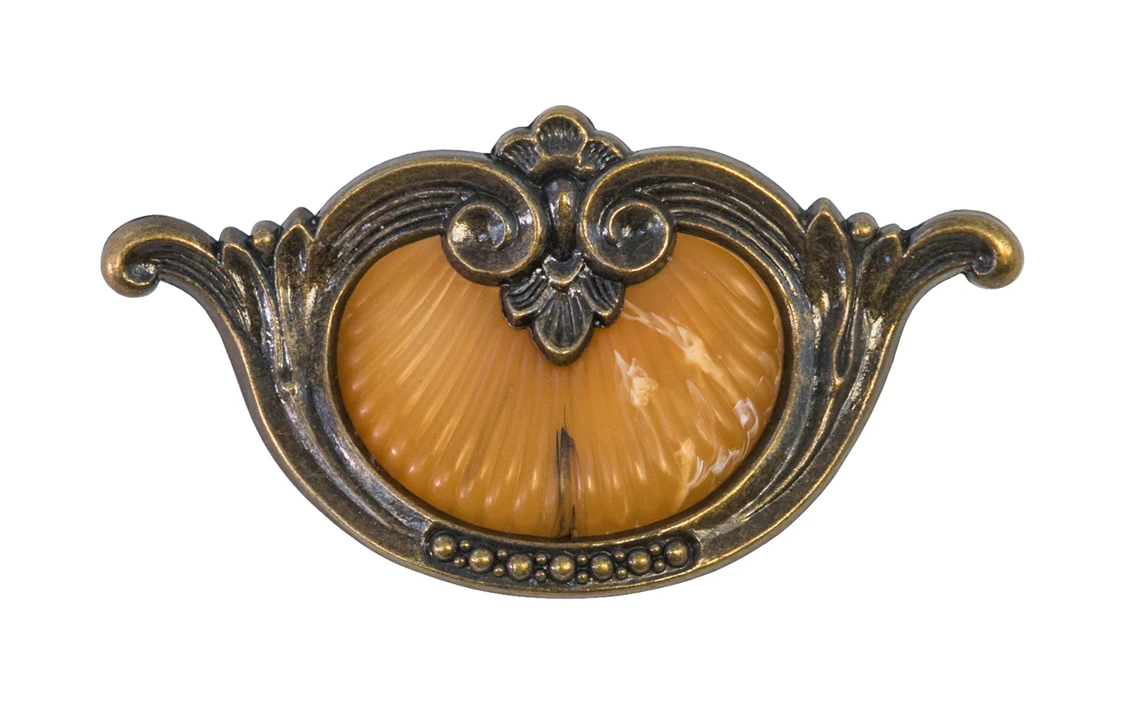 Waterfall-Style Drawer Pull With Bakelite ~ 3-1/2" on Centers