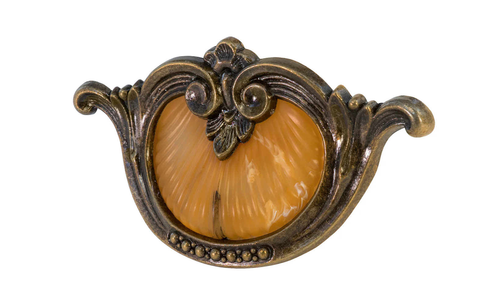 Waterfall-Style Drawer Pull With Bakelite ~ 3-1/2" on Centers - Image 2