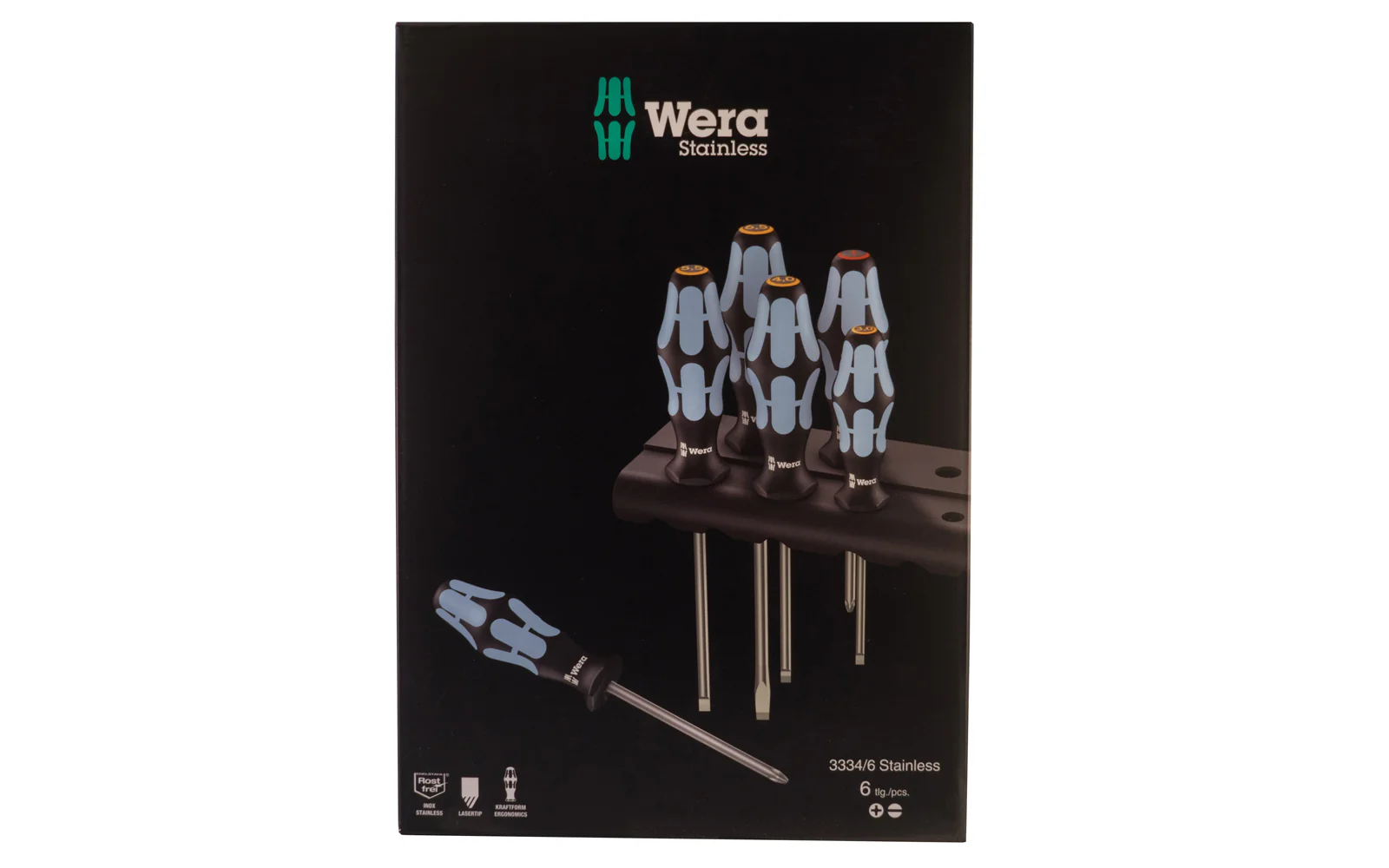 Wera 6-PC Stainless Screwdriver Set & Rack "3334/6" - Image 2